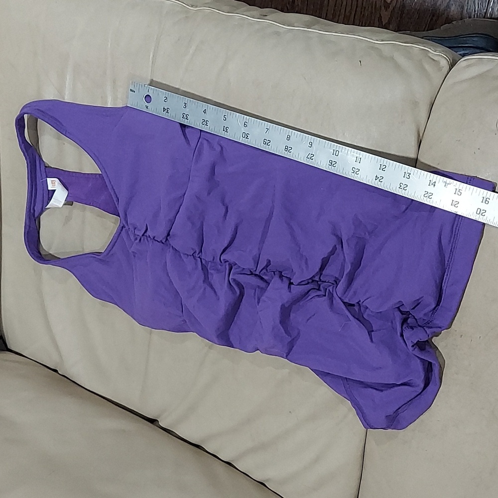 Lucy ruched purple workout tank with built in bra Size Xs - Picture 3 of 6